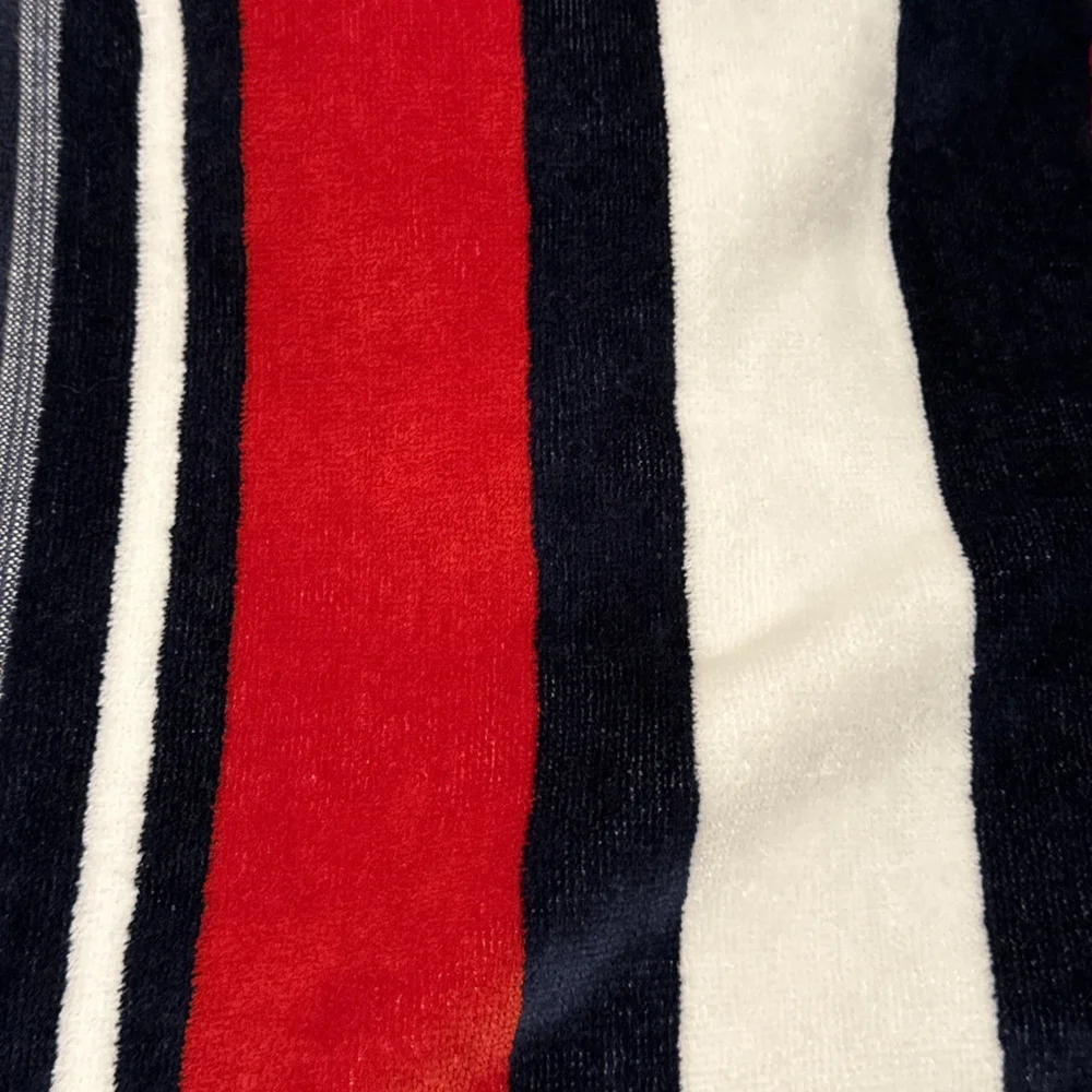 Polo Ralph Lauren 35x66 White Embroidery Pony Striped Dress Red Blue White New